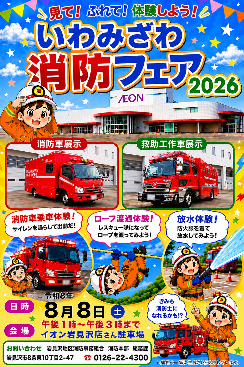 🚒「いわみざわ消防フェア2026」を開催!!